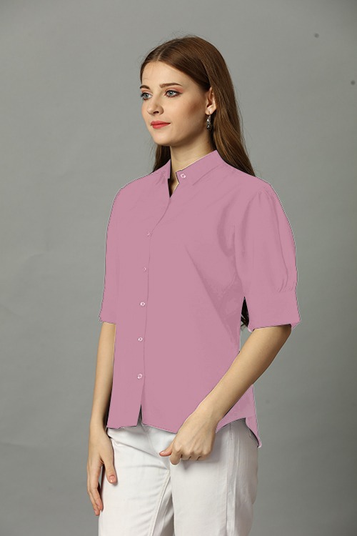 woman pink shirt